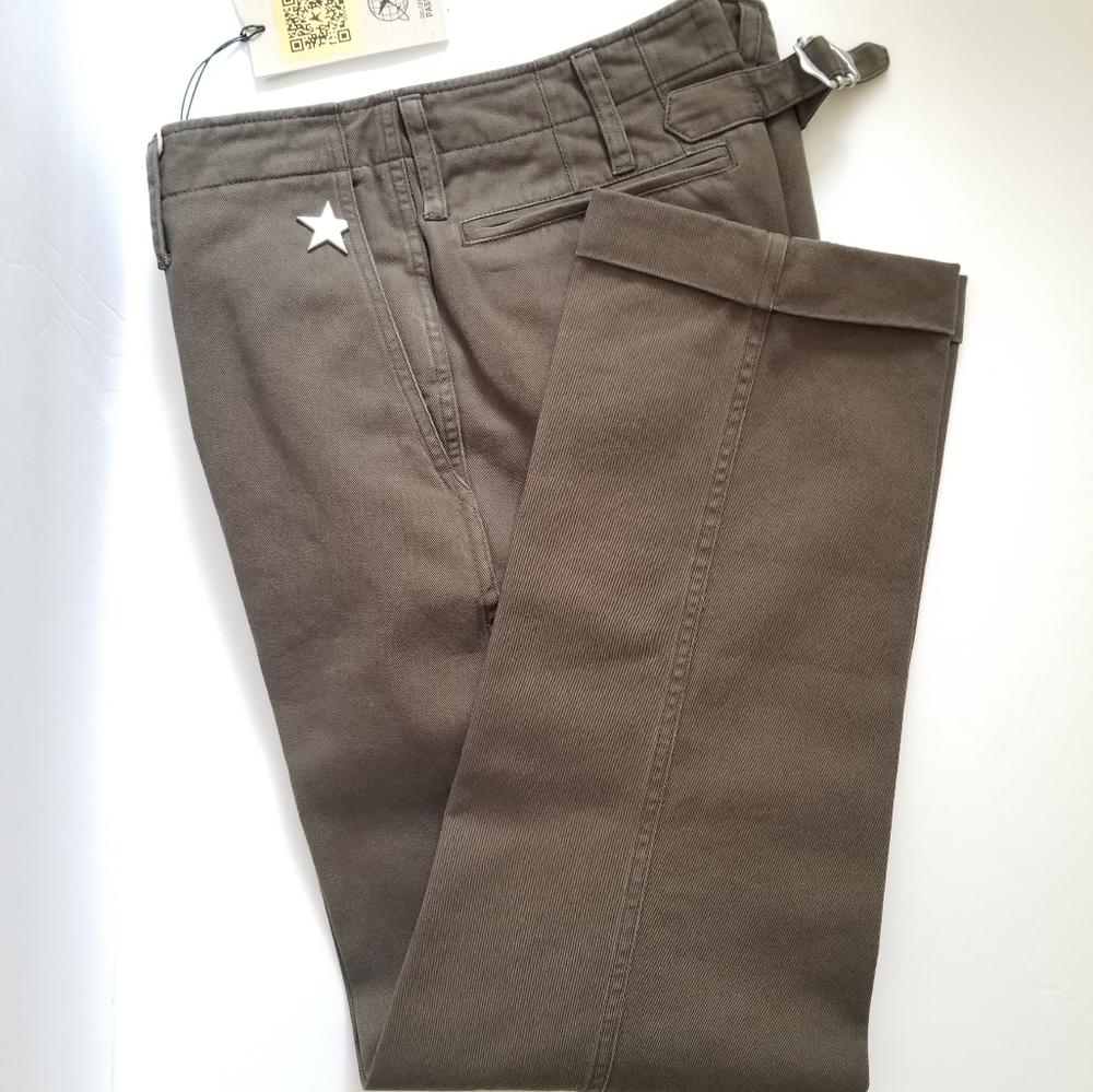 Golden Goose Cropped Chino Pants Size IT 44 Olive Green Brown - Picture 1 of 11